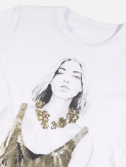 Beatnik White Screen Print T-shirt
