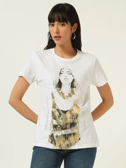 Beatnik White Screen Print T-shirt