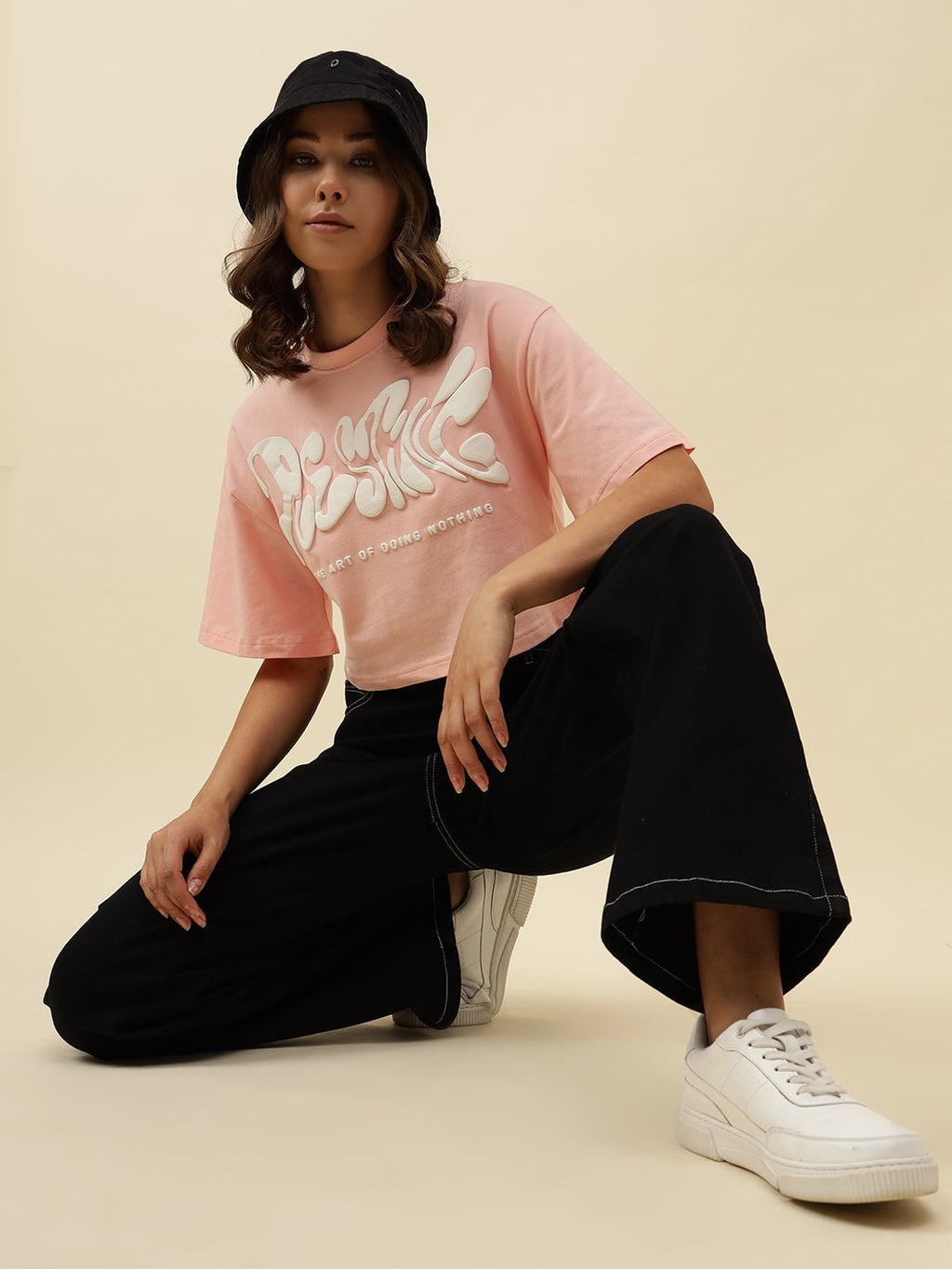 Pink Typography Short Sleeve T-Shirt Beatnik