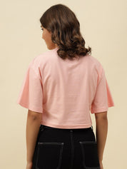 Typography Short Sleeve Pink T-Shirt Beatnik