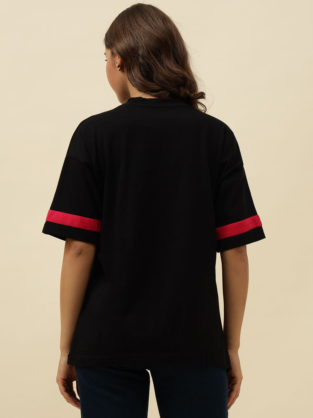 Figure print Short Sleeve Black T-Shirt Beatnik