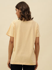 Figure print Short Sleeve Yellow T-Shirt Beatnik
