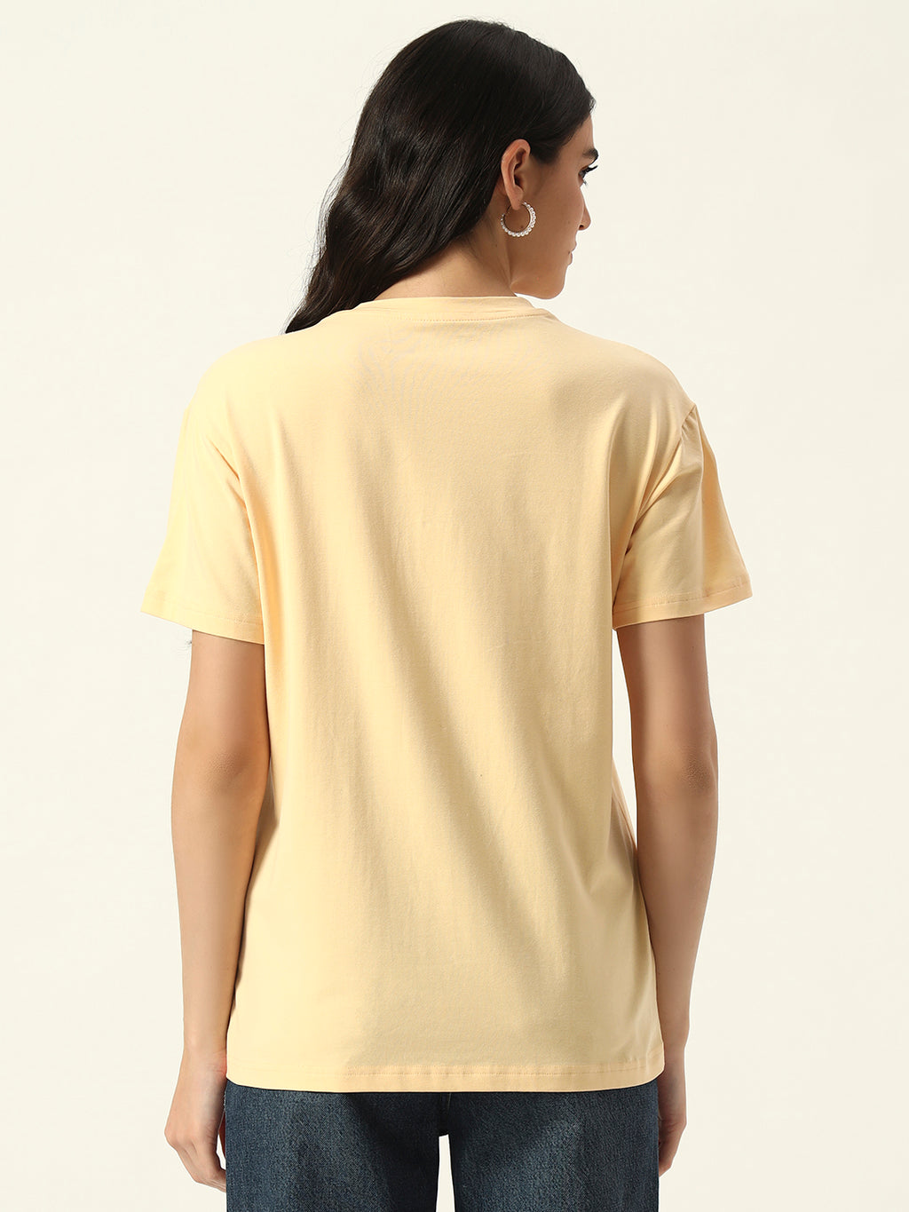 Figure print Short Sleeve Yellow T-Shirt