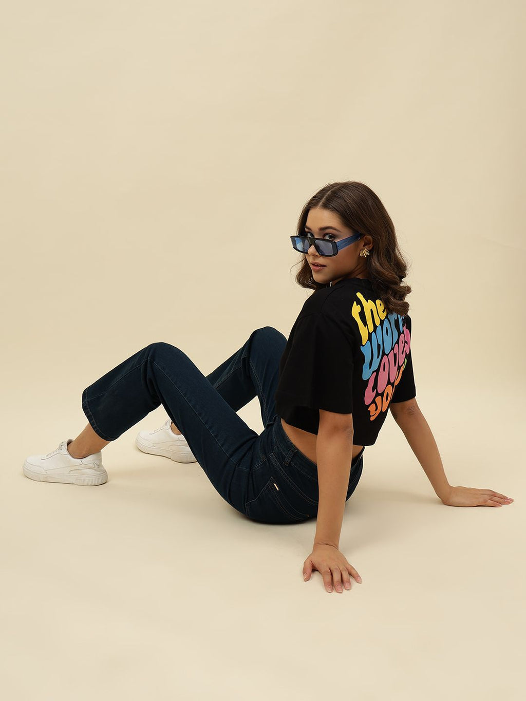 Typography Short Sleeve Black T-Shirt Beatnik