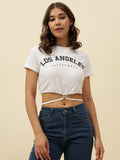 Typography Short Sleeve White T-Shirt Beatnik