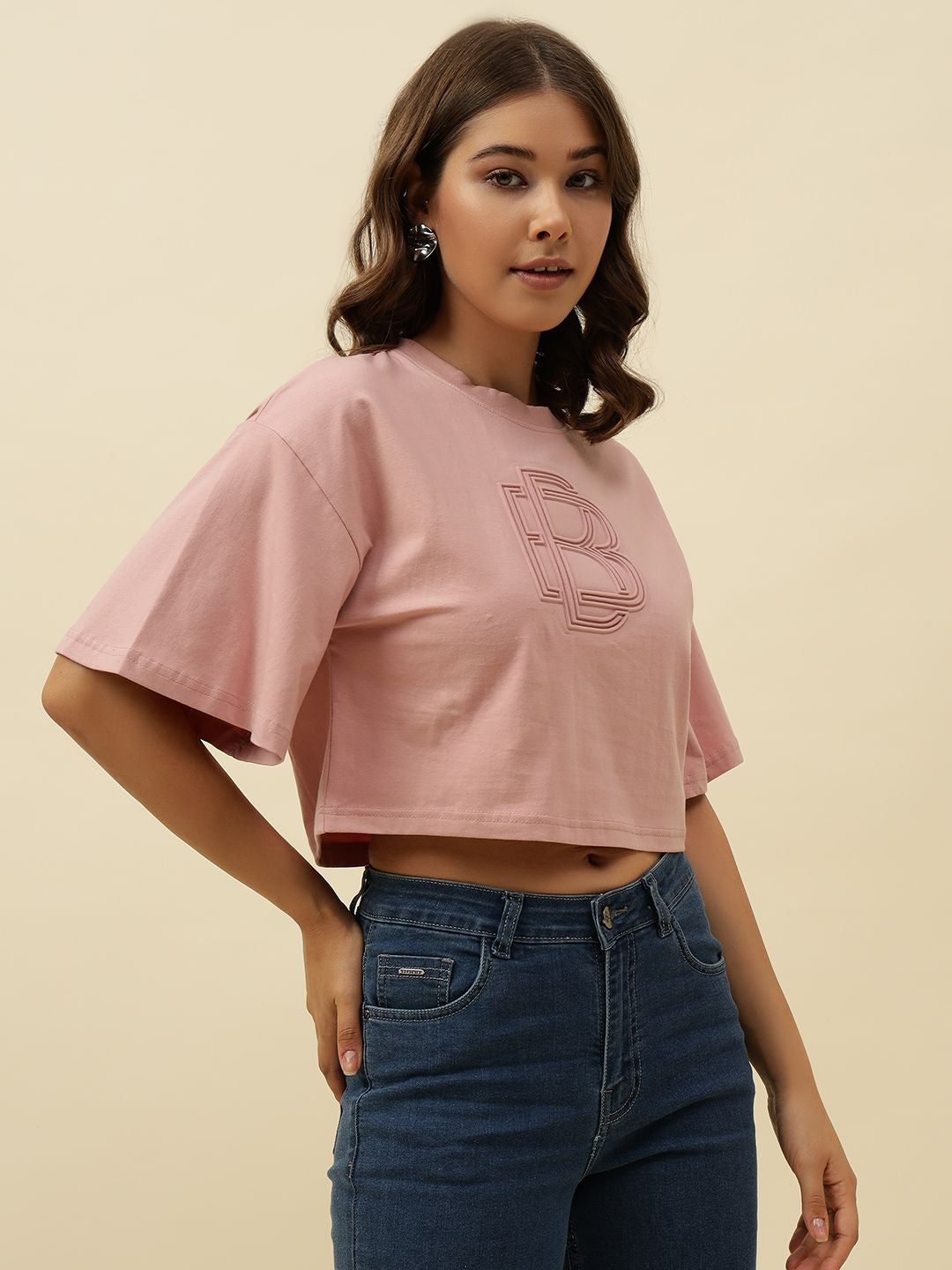 Typography Short Sleeve Pink T-Shirt Beatnik