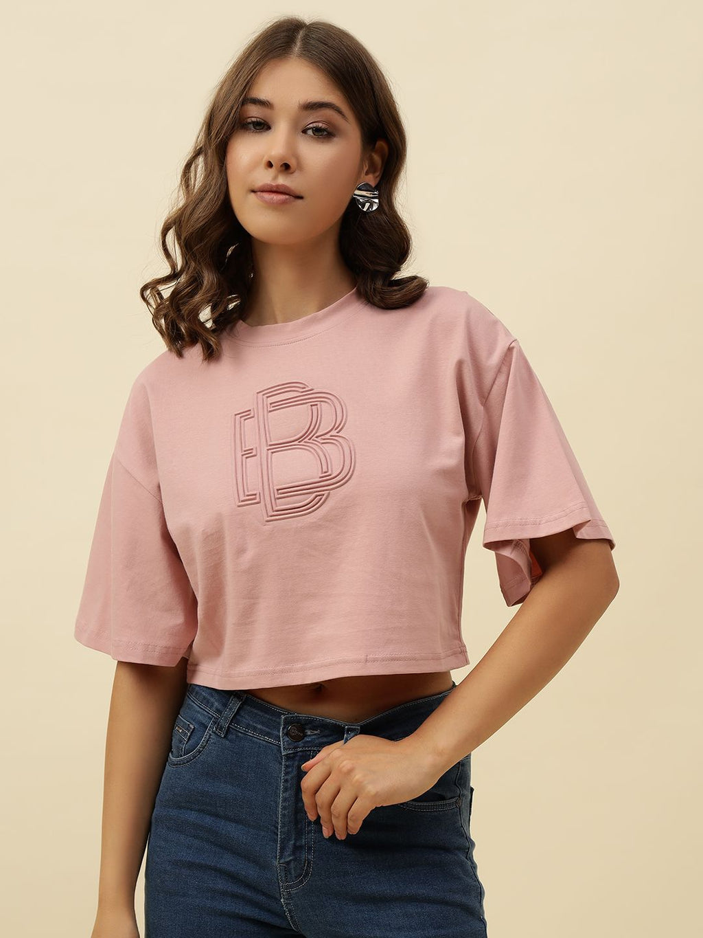 Typography Short Sleeve Pink T-Shirt Beatnik