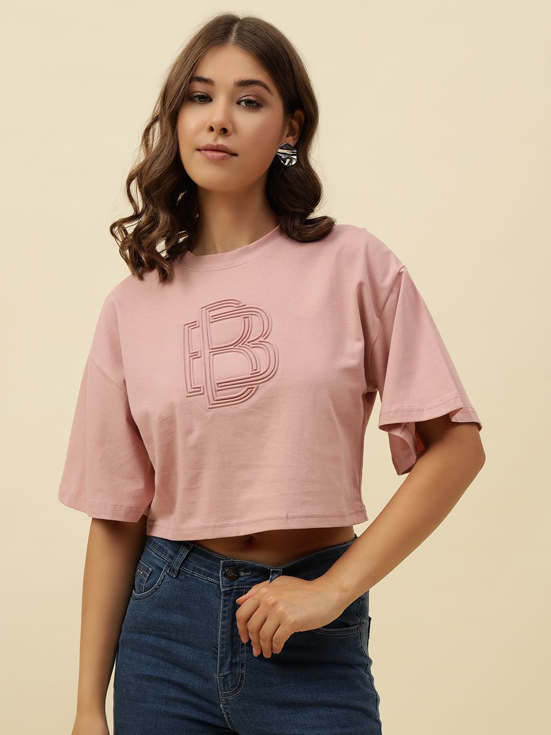 Typography Short Sleeve Pink T-Shirt Beatnik