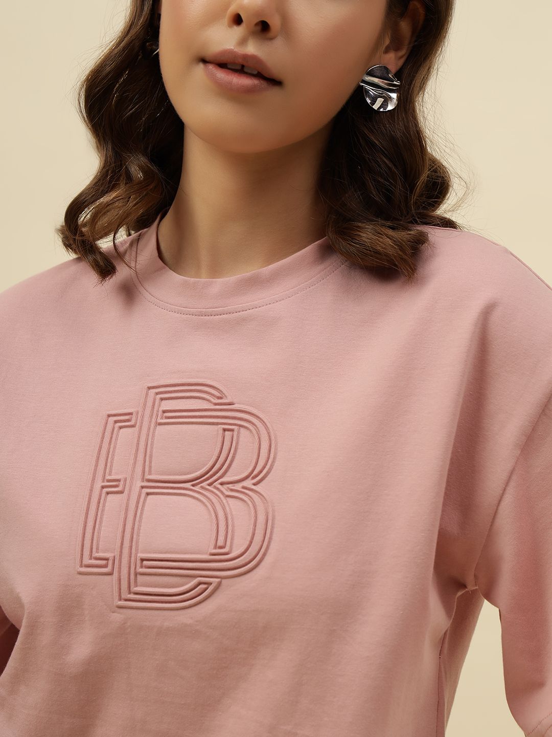 Typography Short Sleeve Pink T-Shirt Beatnik