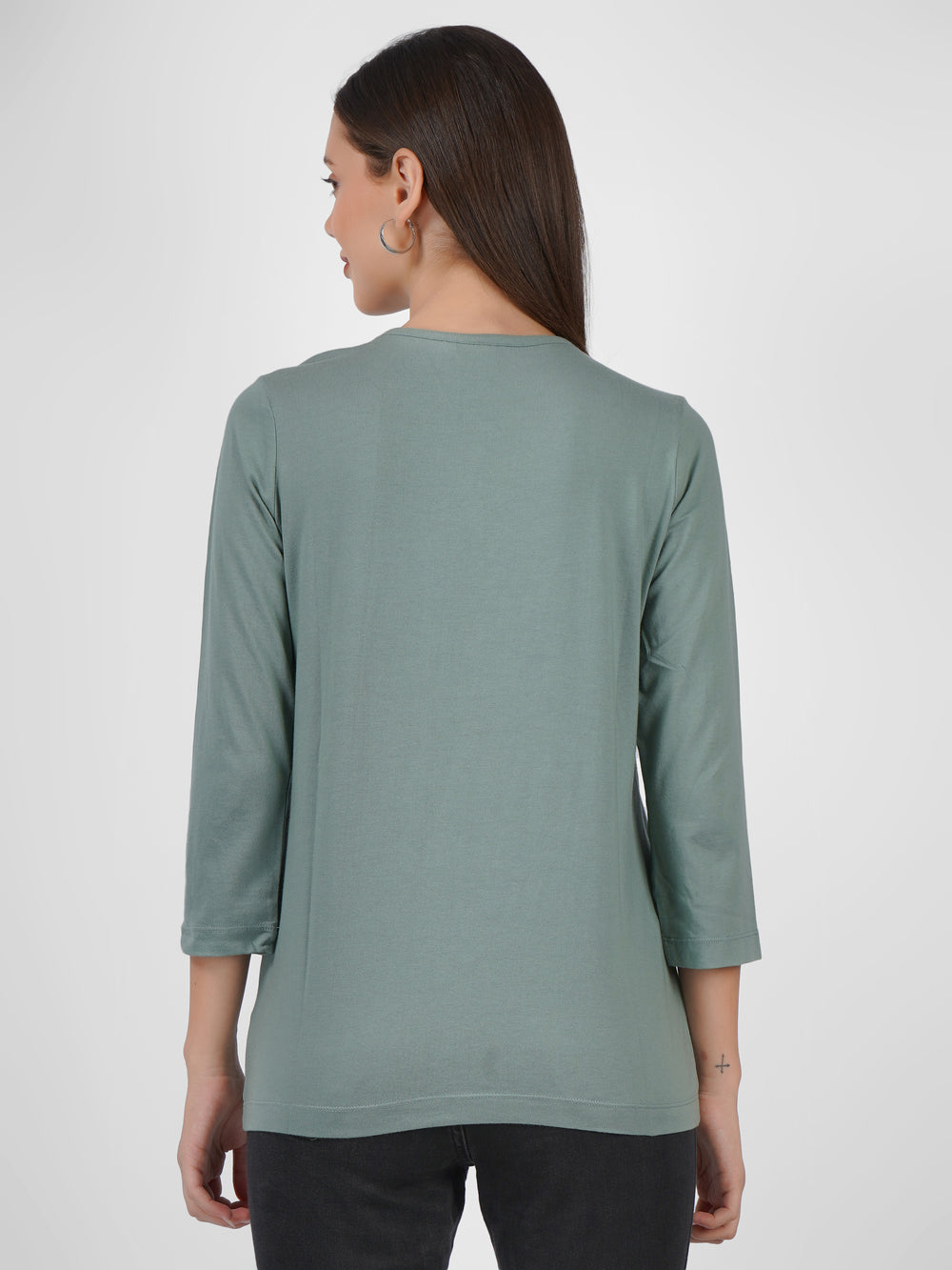 Women's Floral V-Neck 3/4 Sleeve T-Shirt Beatnik