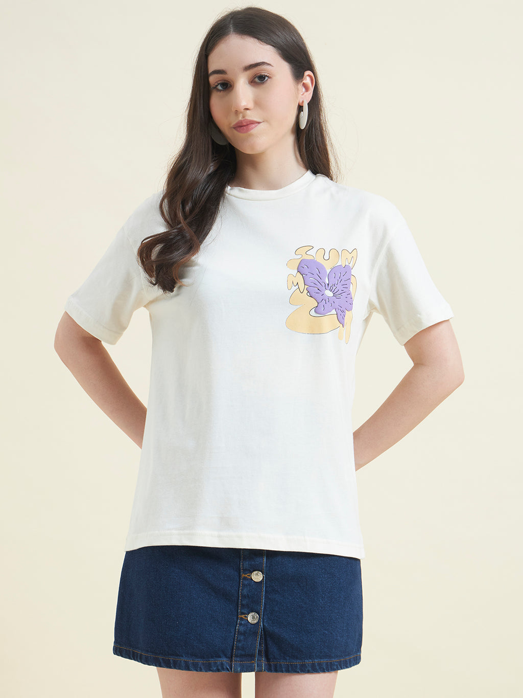 Women Vibrant Color Printed T-shirt