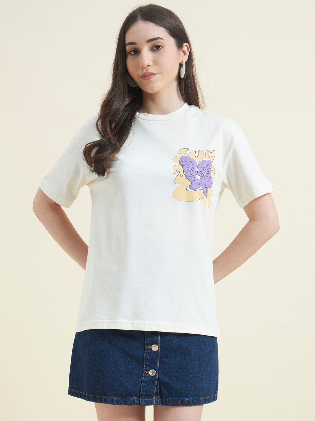 Women Vibrant Color Printed T-shirt