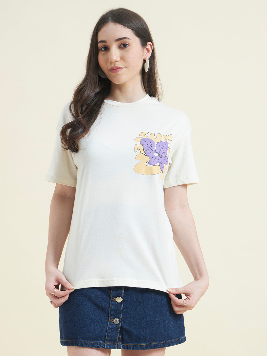 Women Vibrant Color Printed T-shirt