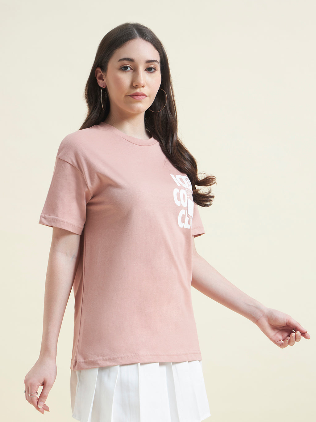 Women Iced Coffee Club Embossed print T-shirt