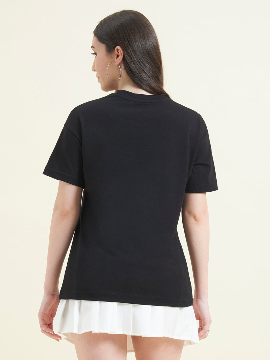 Women Typography Printed Embossed T-shirt