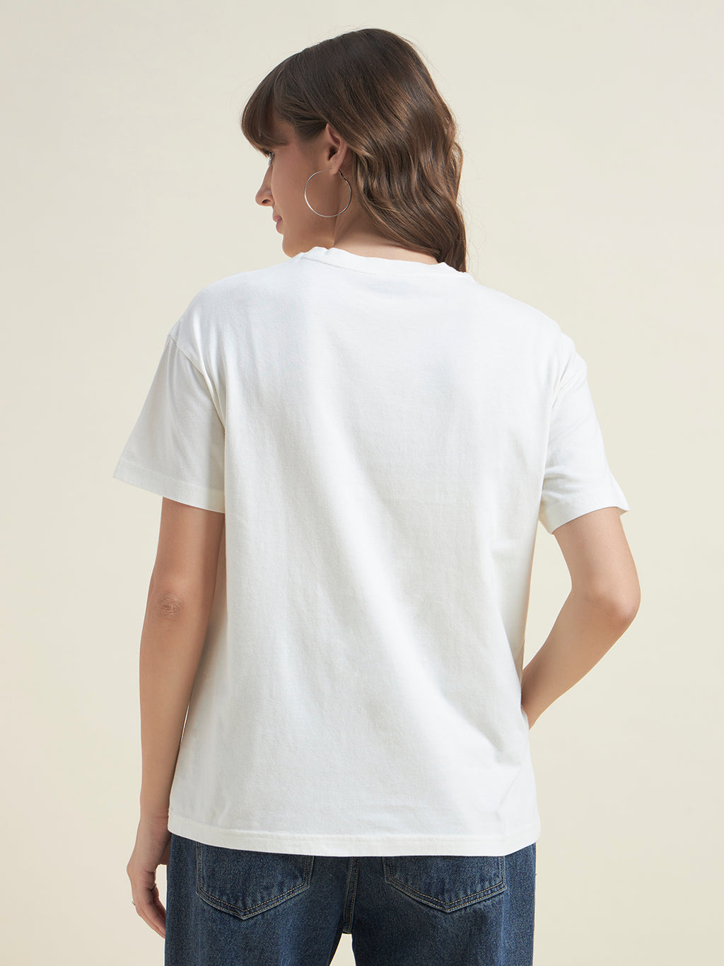 Beatnik Embossed Figure Puff Print Oversized T-shirts