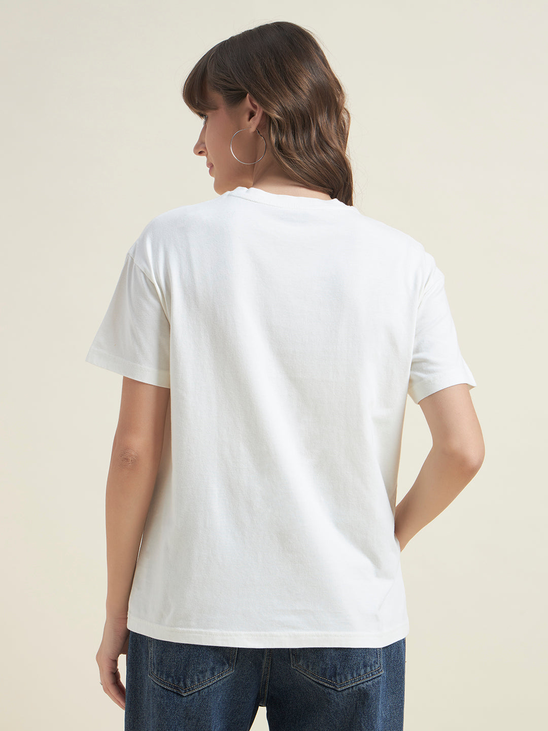 Beatnik Embossed Figure Puff Print Oversized T-shirts