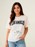 Beatnik Embossed Figure Puff Print Oversized T-shirts