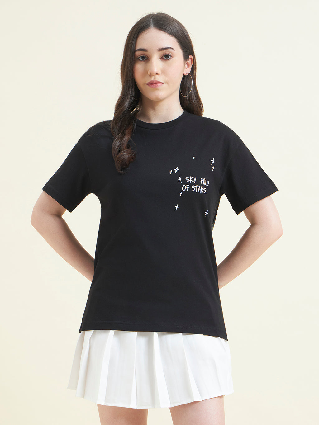 Women Sky Full of Stars Embossed Print