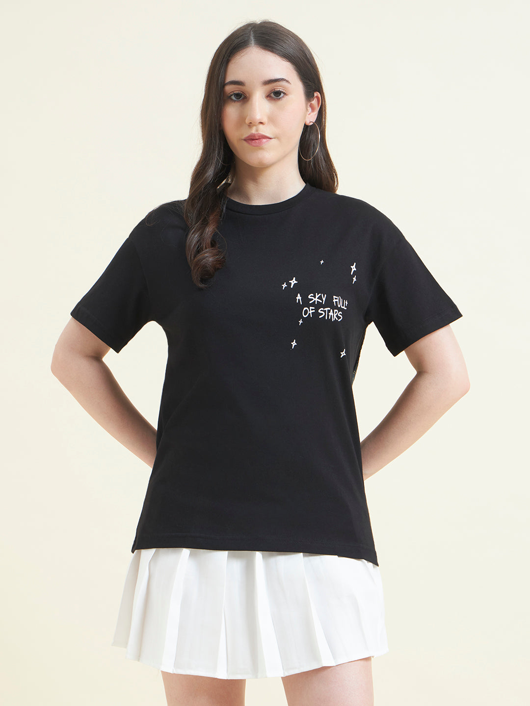 Women Sky Full of Stars Embossed Print