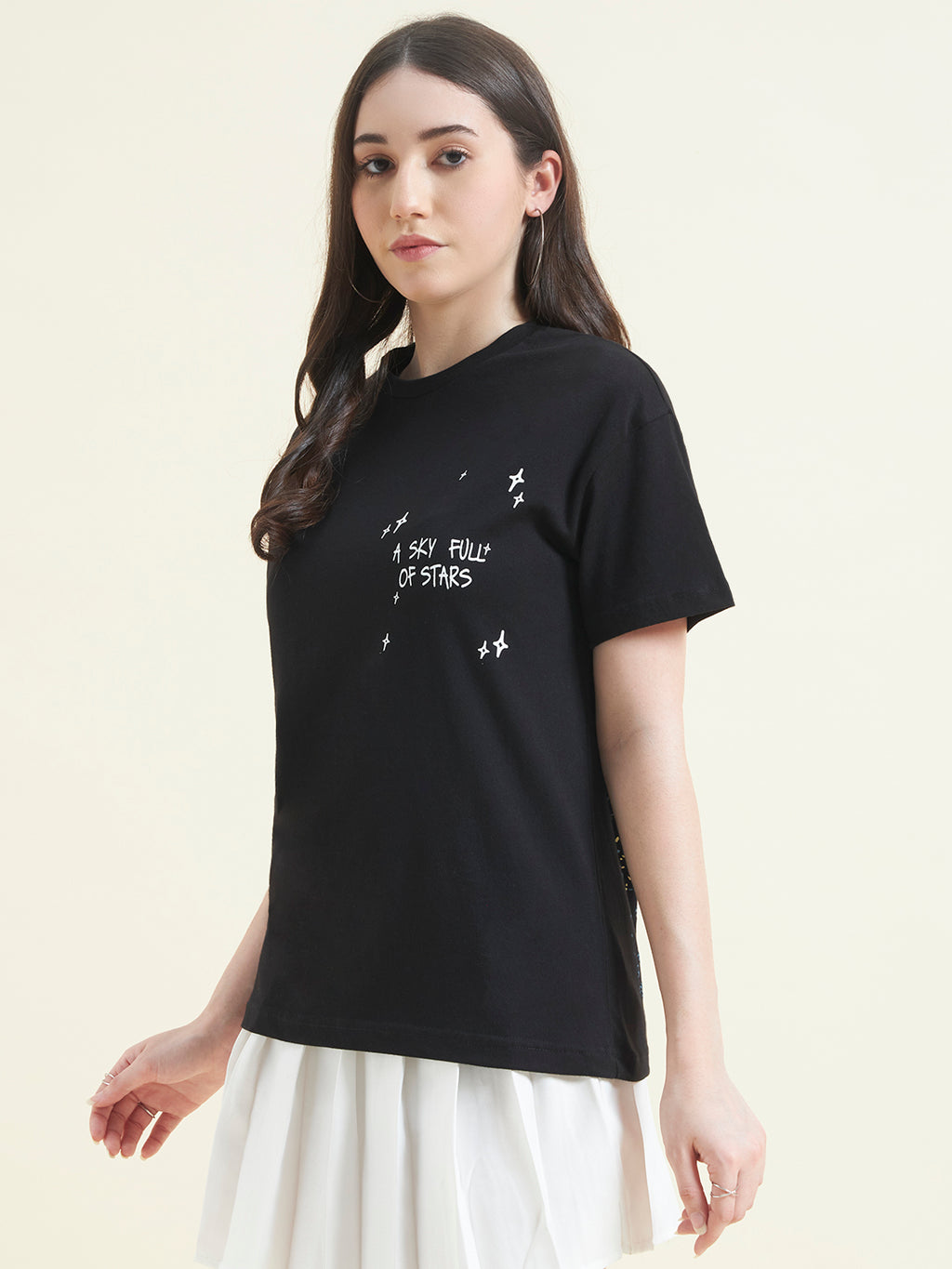Women Sky Full of Stars Embossed Print