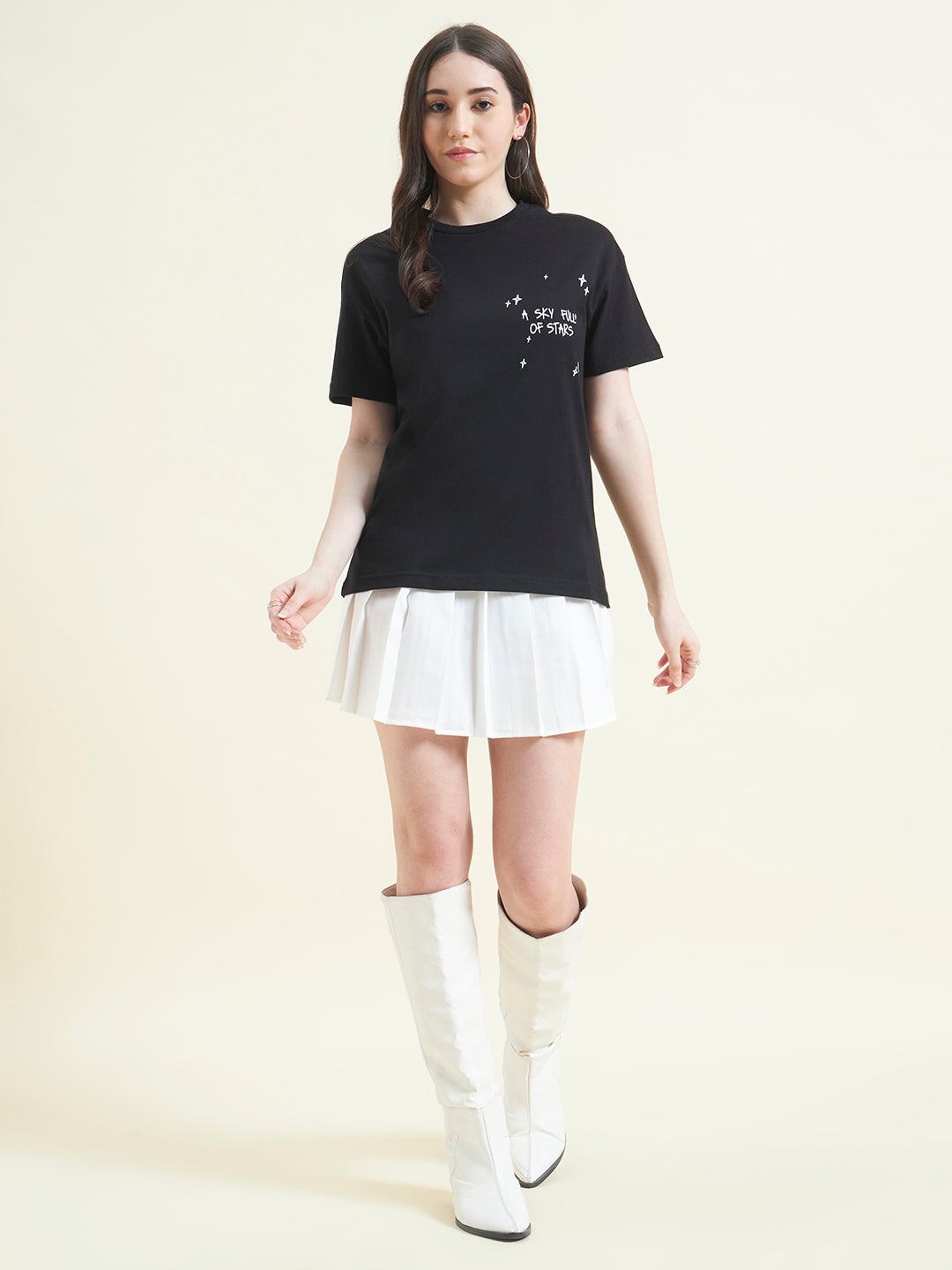 Women Sky Full of Stars Embossed Print