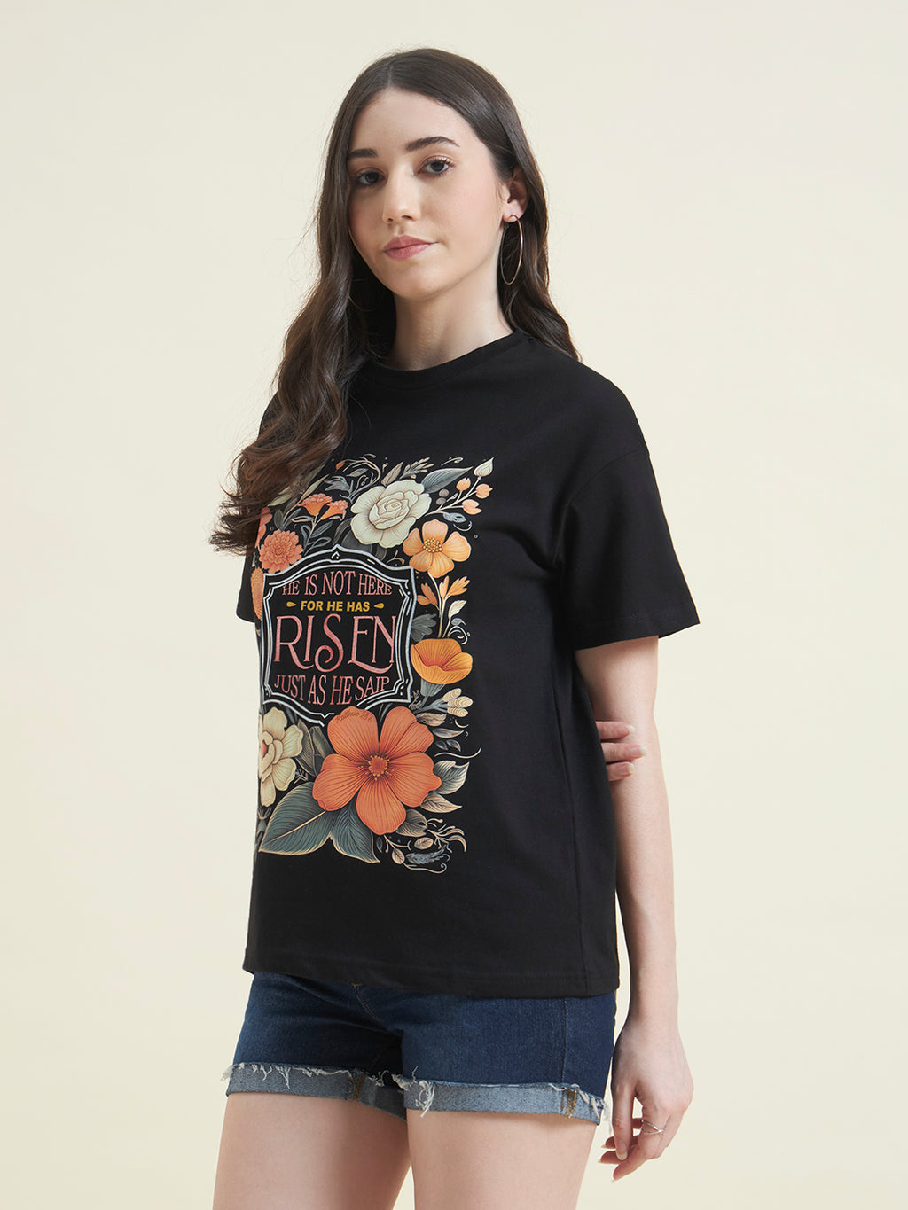Women Flowral Embossed print T-shirt
