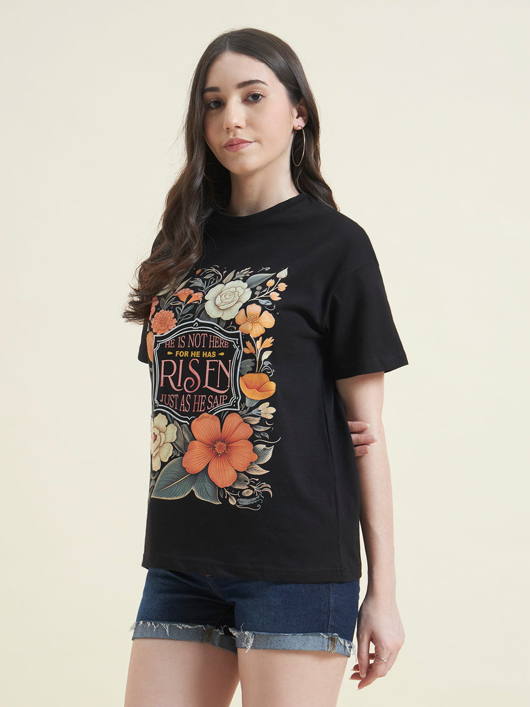 Women Flowral Embossed print T-shirt
