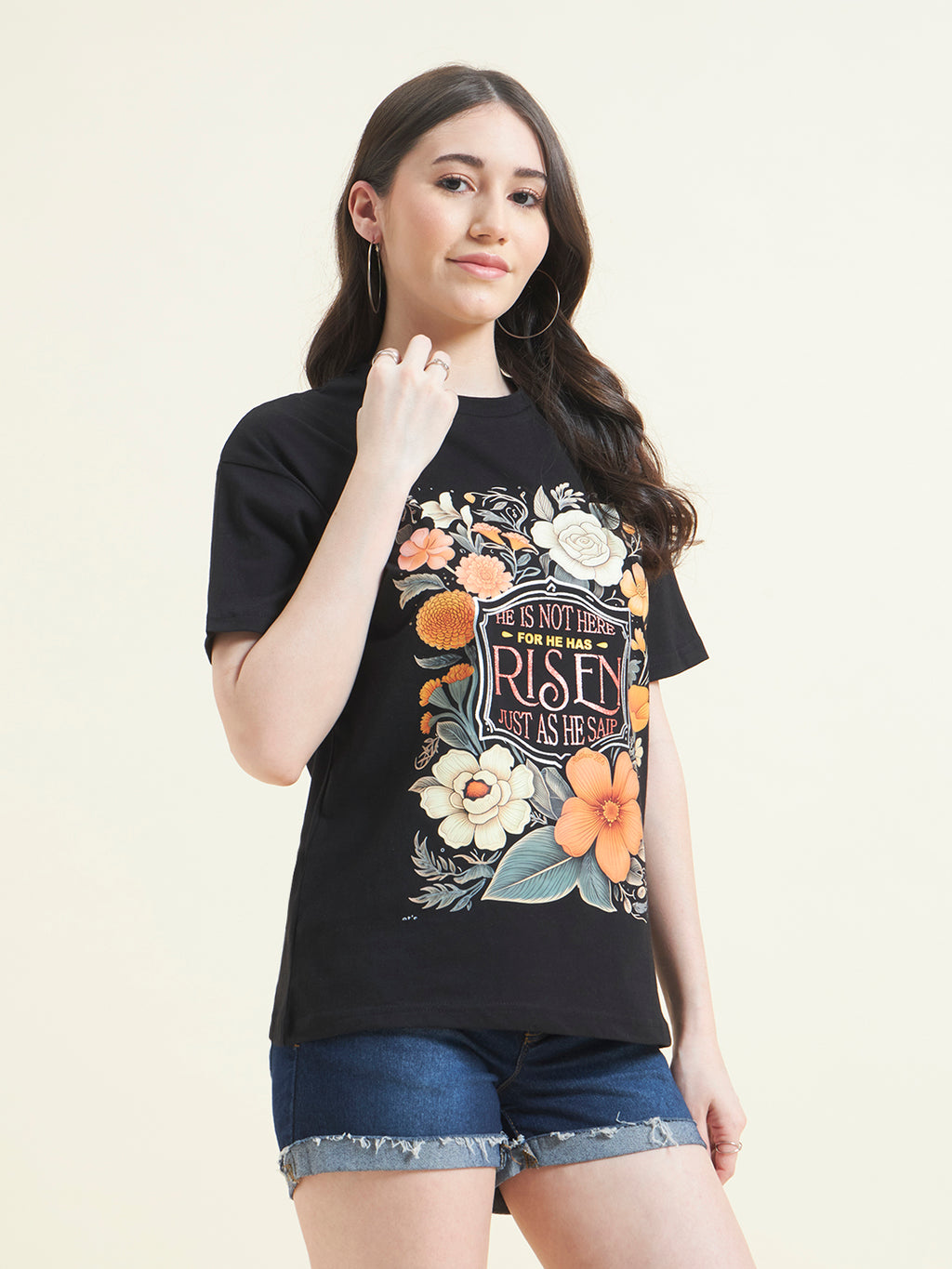 Women Flowral Embossed print T-shirt
