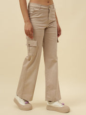 Beige Cargo Stretchable Trouser Beatnik