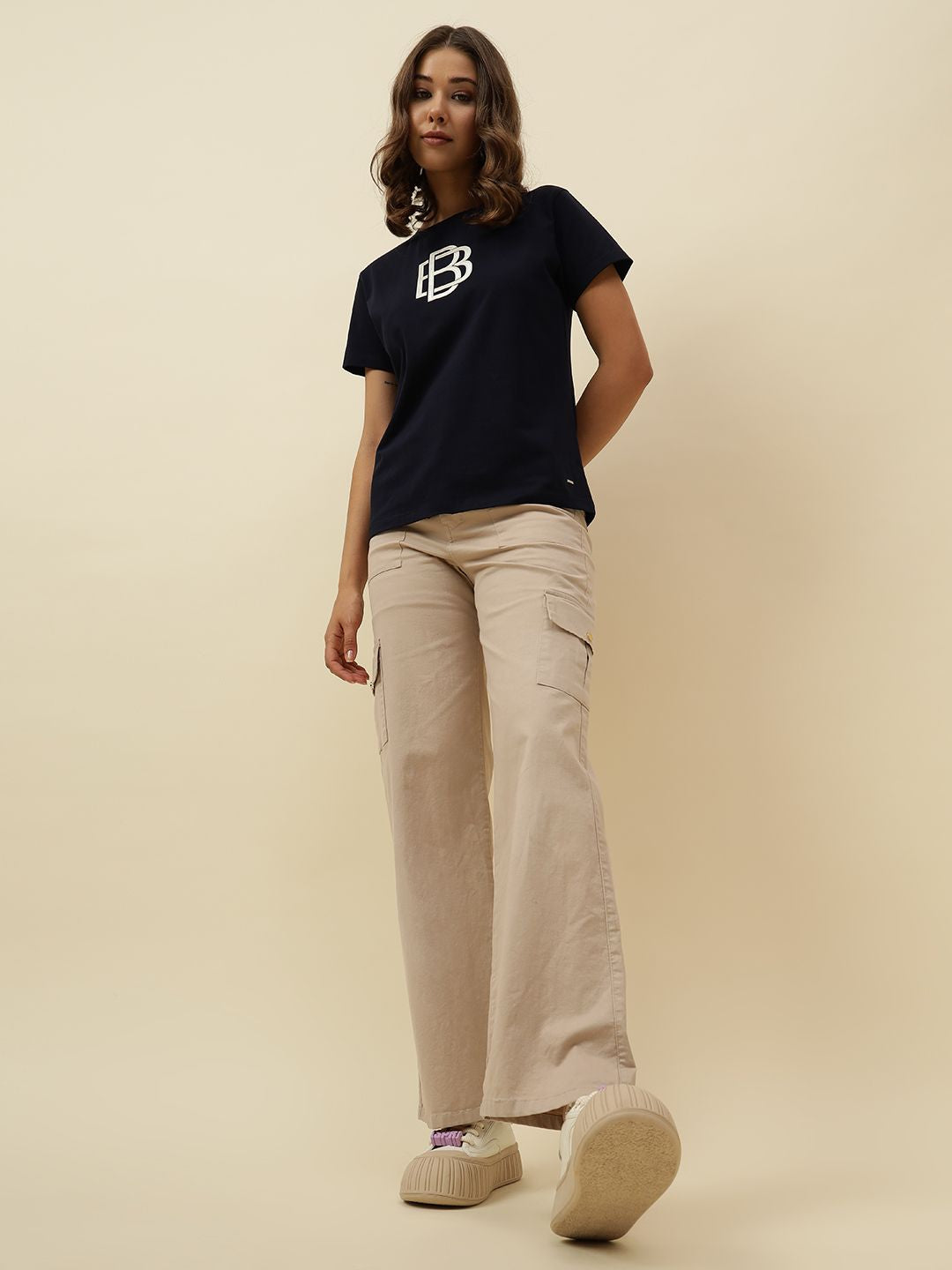 Beige Cargo Stretchable Trouser Beatnik