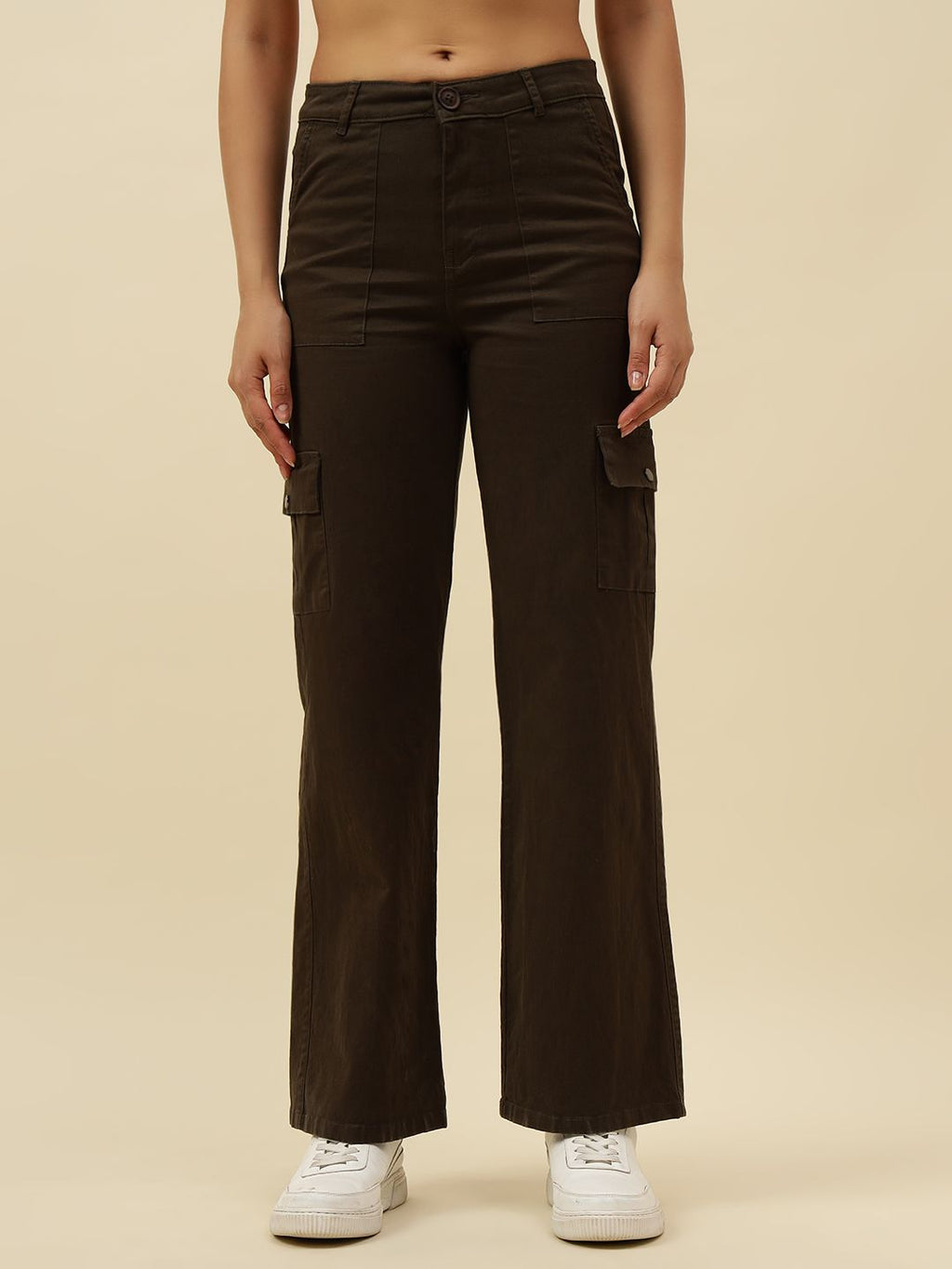 Olive Green Cargo Stretchable Trouser Beatnik