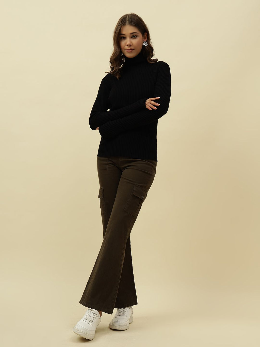 Olive Green Cargo Stretchable Trouser Beatnik