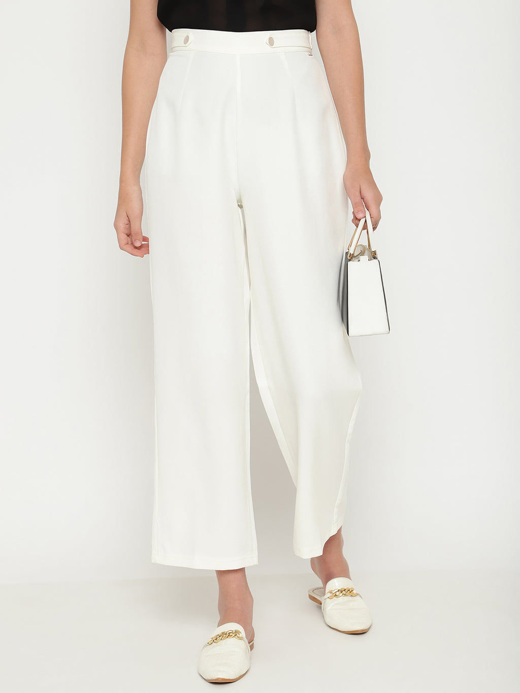 Beatnik Off White Straight Trousers Beatnik