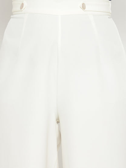 Beatnik Off White Straight Trousers Beatnik