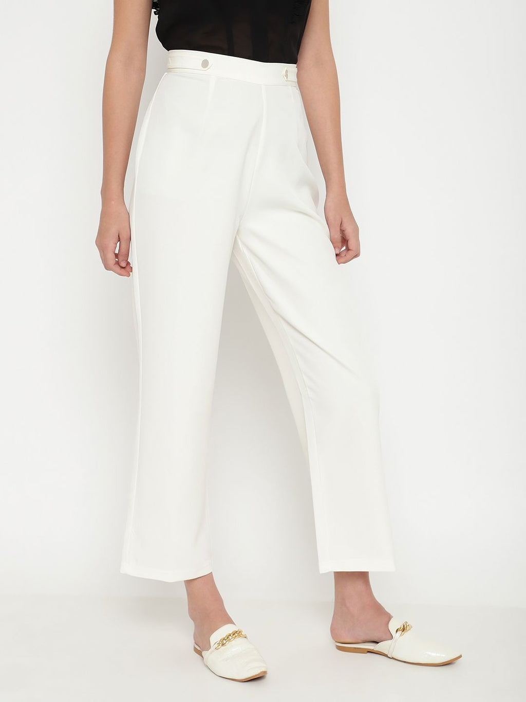 Beatnik Off White Straight Trousers Beatnik