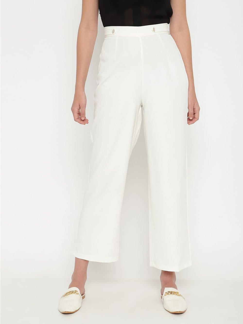 Beatnik Off White Straight Trousers Beatnik