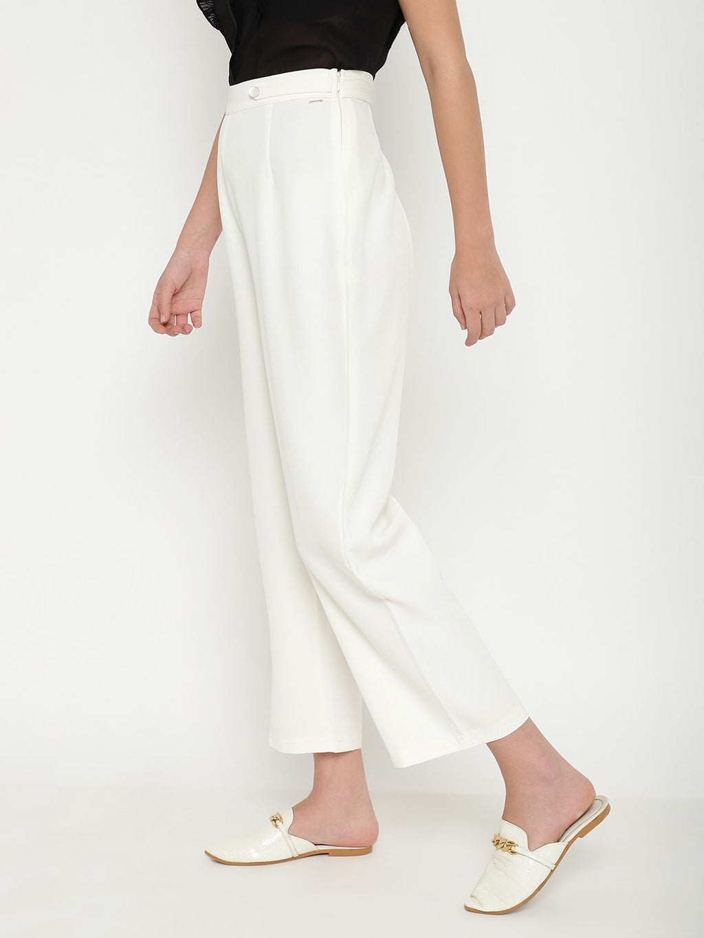 Beatnik Off White Straight Trousers Beatnik