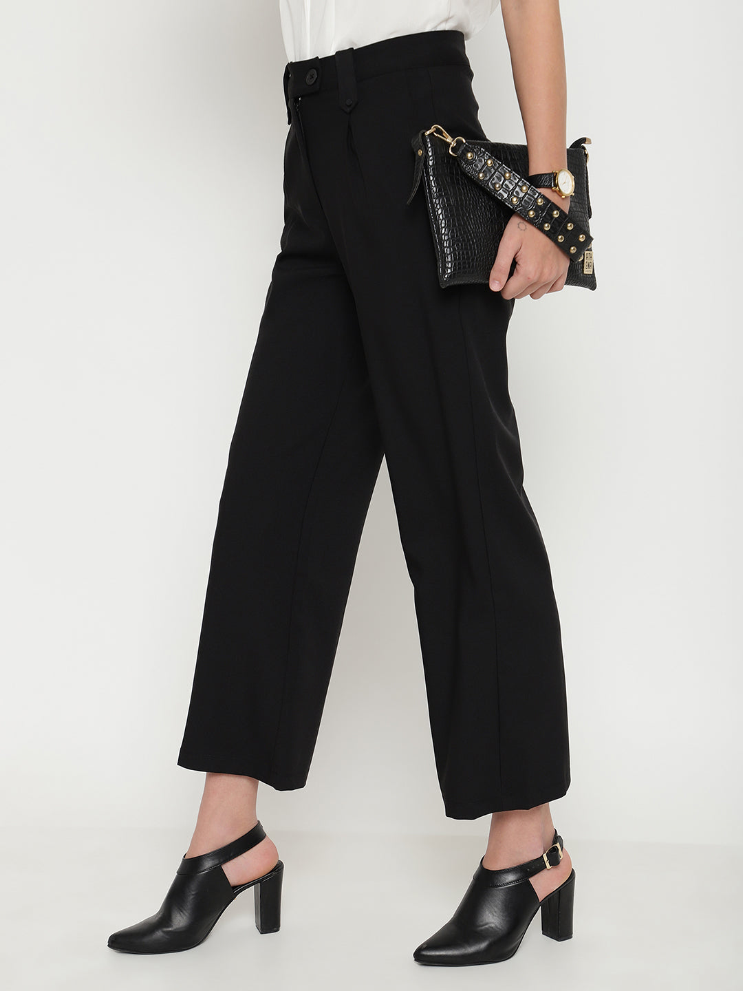 Beatnik Black Straight Trousers Beatnik