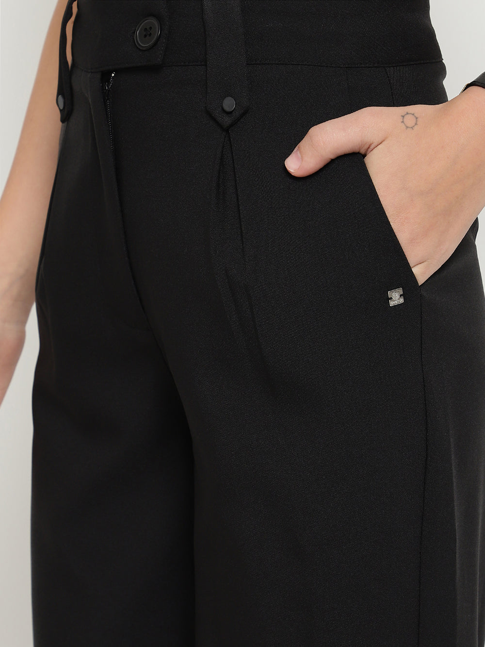 Beatnik Black Straight Trousers Beatnik
