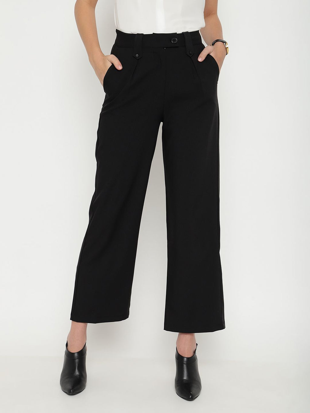Beatnik Black Straight Trousers Beatnik