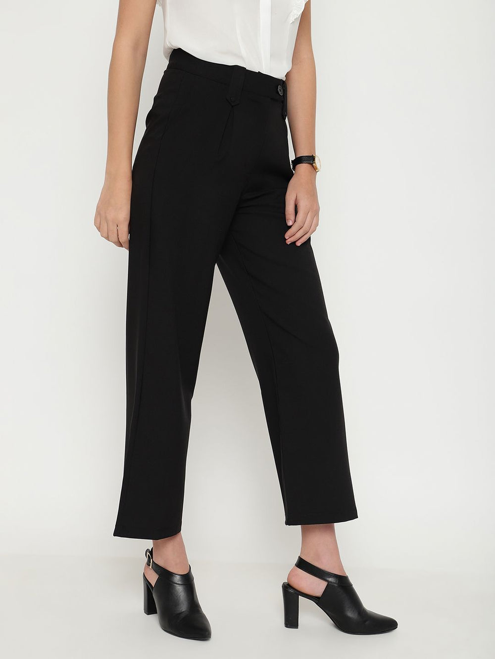 Beatnik Black Straight Trousers Beatnik