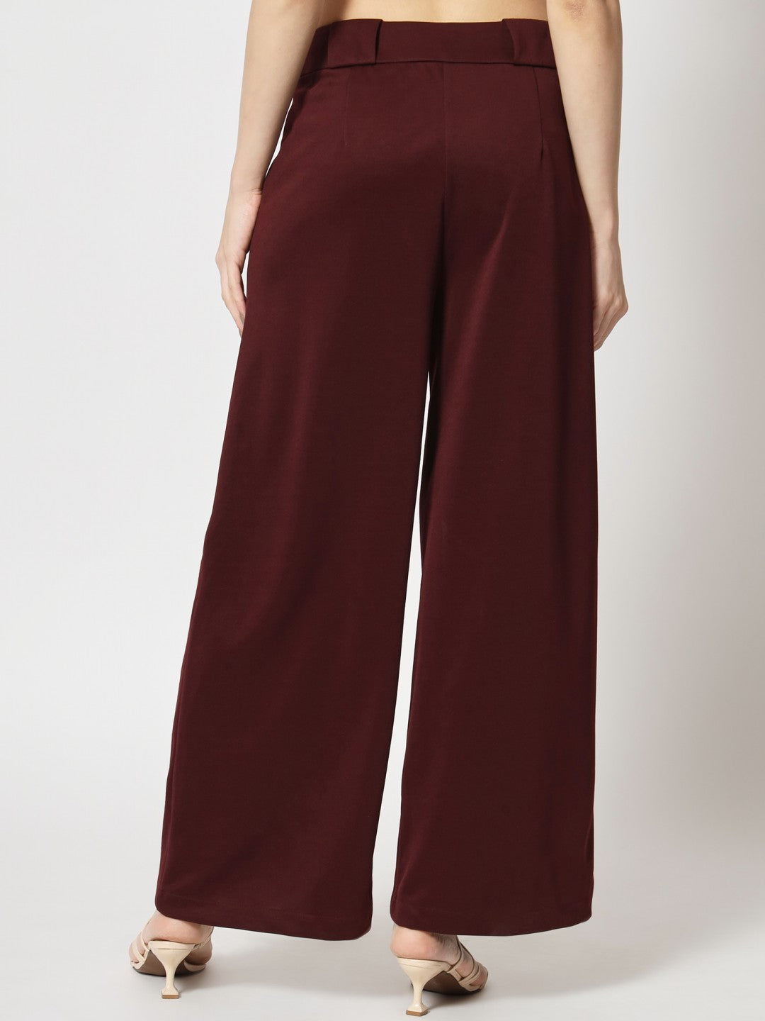 Beatnik Maroon Flare  Womens Trousers Beatnik India