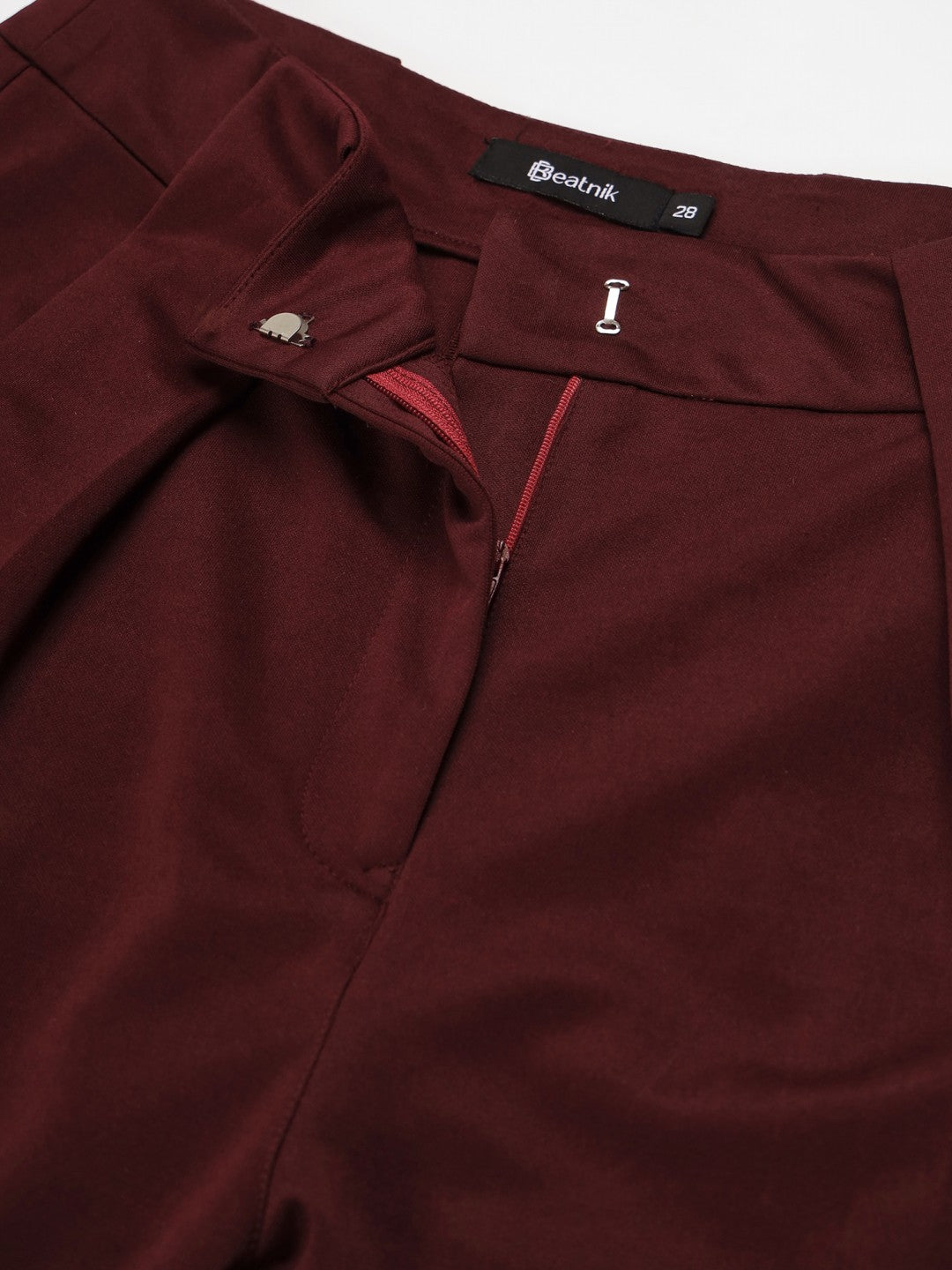 Beatnik Maroon Flare  Womens Trousers Beatnik India