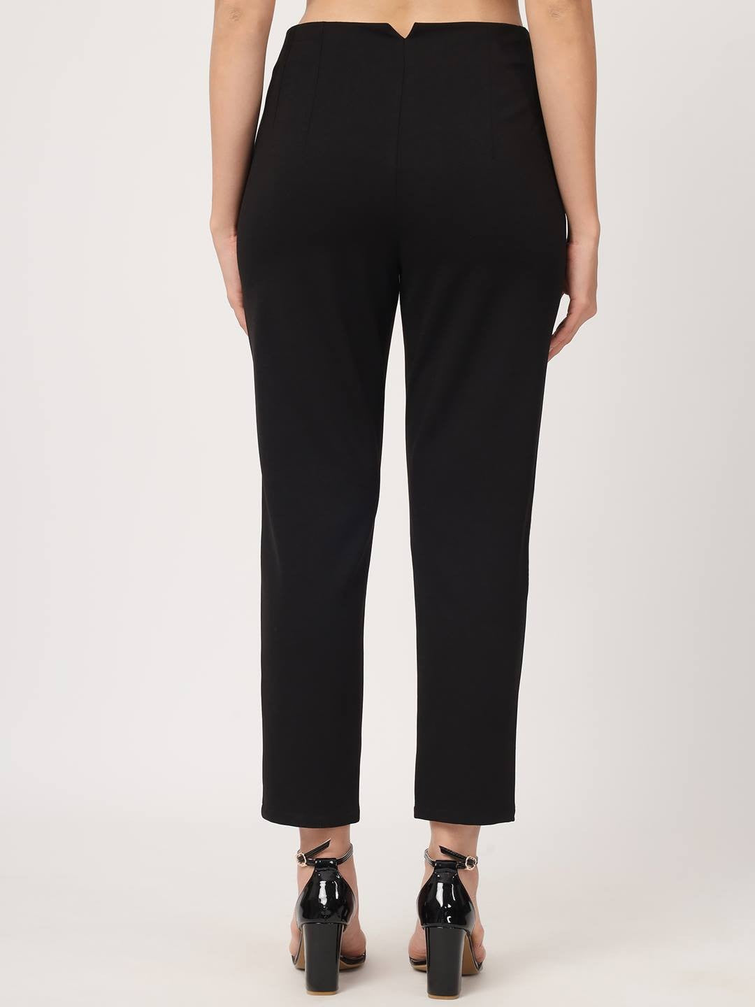 Beatnik Black Pleated Womens Trousers Beatnik India