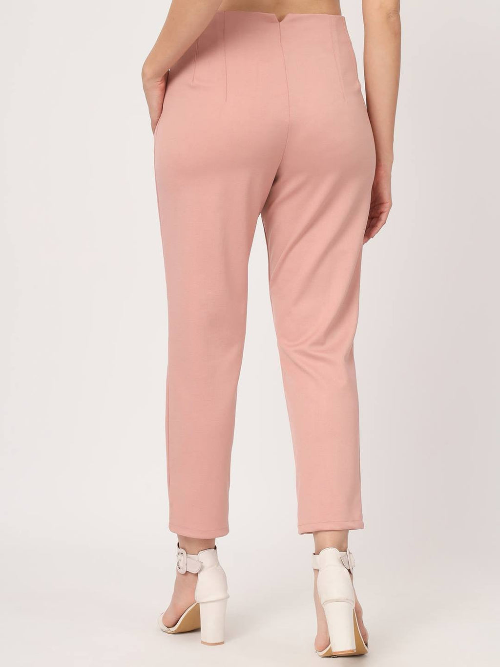 Beatnik Pink Pleated  Womens Trousers Beatnik India