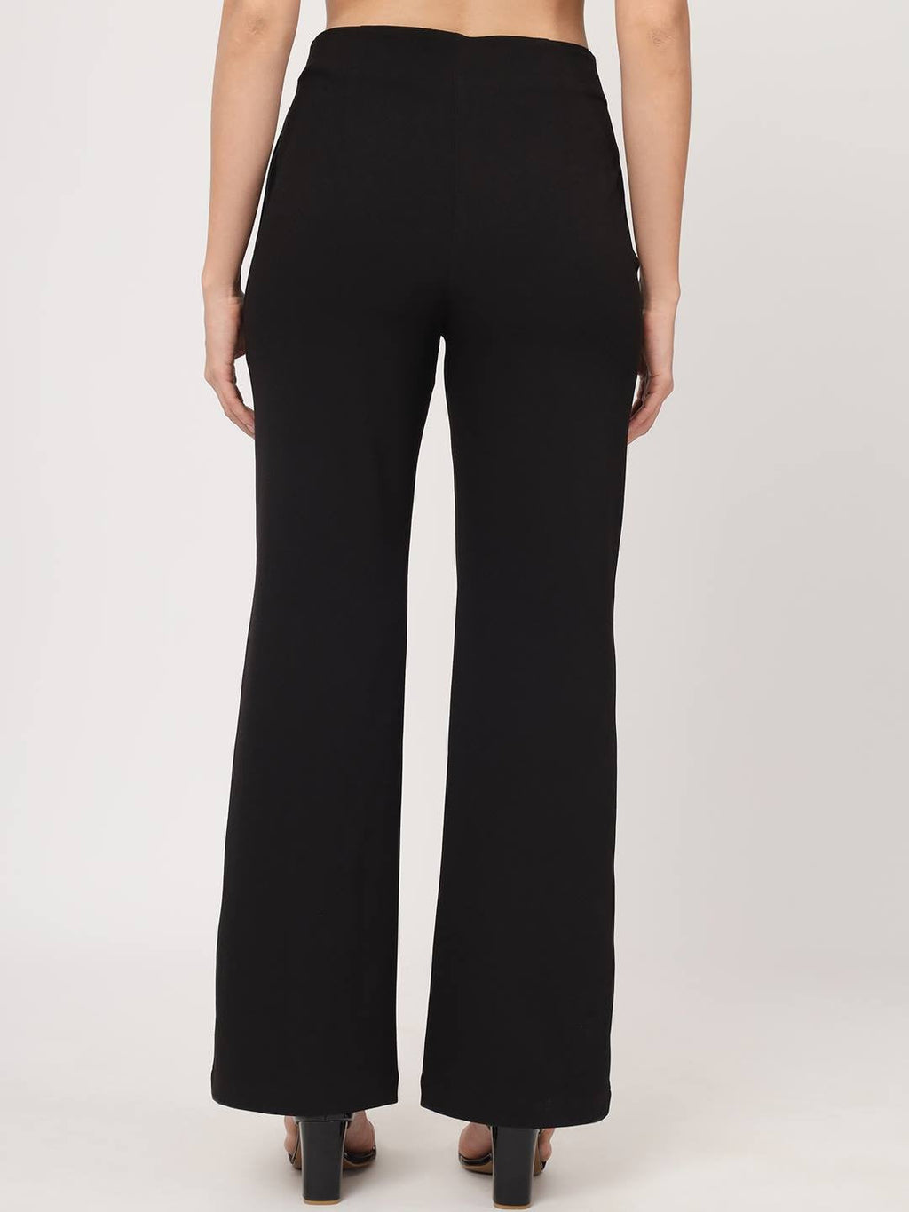 Beatnik Wide Leg Full Length Solid Womens Trousers Beatnik India
