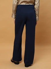 Beatnik Wide Leg Full Length Solid Womens Trousers Beatnik India