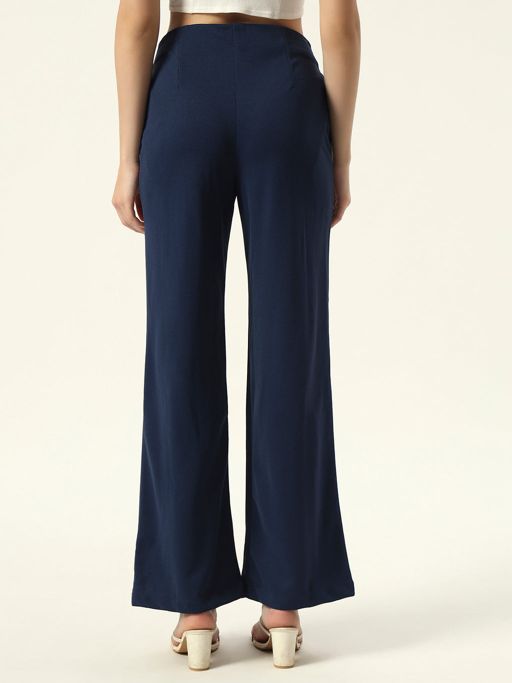 Chic Comfort: Wide-Leg Elegance by Beatnik Navy Blue Trouser