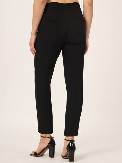 Beatnik Pleated Ankle Length Solid Womens Trousers Beatnik India